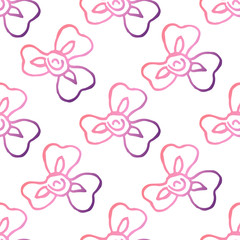 Seamless Pattern With Hand Drawn Irises