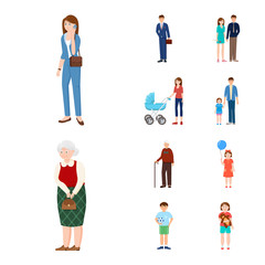 Vector design of family  and people logo. Set of family  and avatar  stock vector illustration.