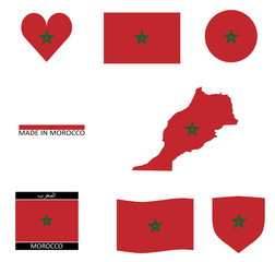 Drapeaux marocains et une carte