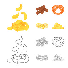 Isolated object of Oktoberfest and bar symbol. Set of Oktoberfest and cooking stock symbol for web.