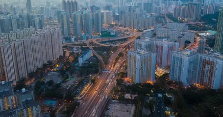 Hong Kong city at night, timelapse
