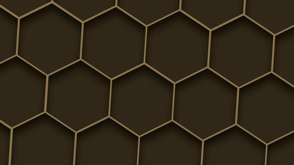 Abstract brown honeycomb texture. Geometric background