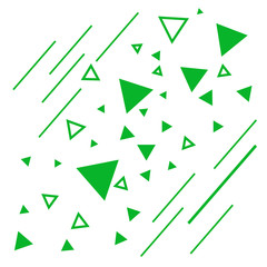 Abstract green geometric shapes on the white background