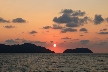 Beautiful seascape sunset time at island