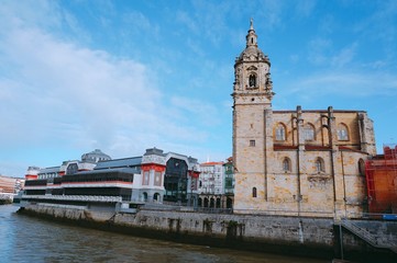 church architecture in Bilbao Spain.