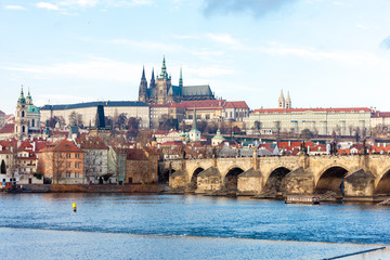 Hradcany with Charles bridge, Prague, Czech Republic