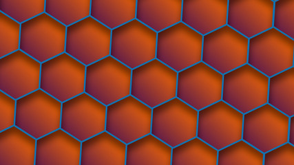 Abstract colorful honeycomb background. Geometric texture