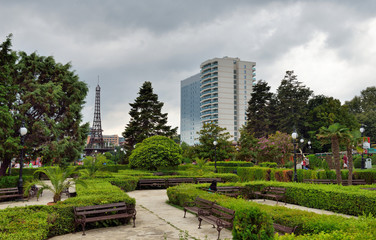 GOLDEN SANDS. BULGARIA.: Party street in Golden Sands. Bulgaria