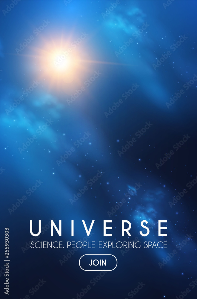 Wall mural universe. infinity space with nebula and star light. cosmos. shining blur background.