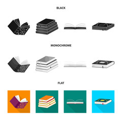 Vector illustration of training and cover icon. Set of training and bookstore  stock symbol for web.