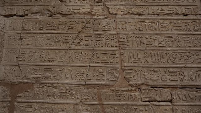 Old Egypt hieroglyphs carved on the stone. Ancient writing.