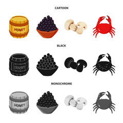 Isolated object of taste and product symbol. Collection of taste and cooking vector icon for stock.