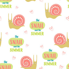 seamless cute snails pattern