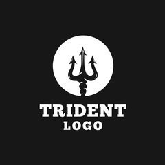  circular trident vector logo design