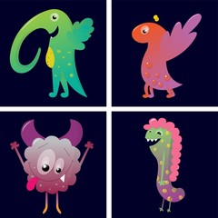  Cards with monsters.