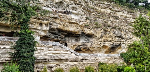 Aladja Monastery carved in the rock in Bulgaria