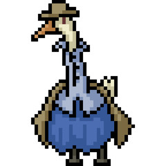 vector pixel art duck cloth