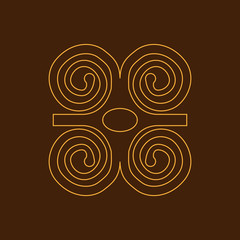 Humility with strength or symbol of wisdowm adinkra symbol. Tribal symbol in Africa. Vector illustration.