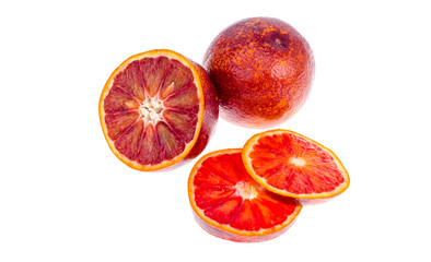 Orange red sweet ripe juicy sliced.