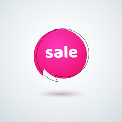 Tag price label title Sale Bright pink round banner frame Design element for advertising discount sale special offer banner Modern round tag theme business marketing promotion Vector symbol ad
