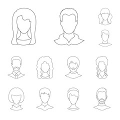 Isolated object of professional and photo icon. Collection of professional and profile stock symbol for web.