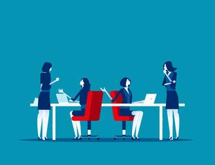 Business people working in modern office, work and talking with colleagues. Concept business vector, Meeting, Communication.