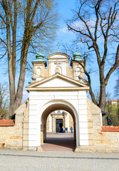 NOWY WISNICZ, POLAND - APRIL 09, 2017: The city church