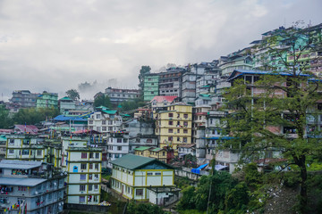 Fototapeta na wymiar Landscapes of the city of Gangtok in Sikkim, India