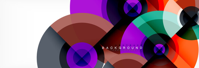 Fototapeta premium Okrągłe okręgi i trójkąty streszczenie tło