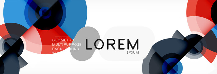 Circle geometric composition abstract background design, cover, template, brochure, flyer.