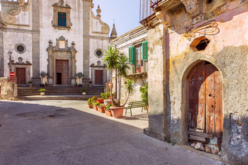 Chiesa della Santissima Annunziata, Forza d'Agro, Sicilia - obrazy, fototapety, plakaty