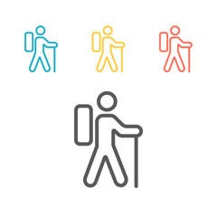 Fototapeta premium Hiking line icon. Vector signs for web graphics.