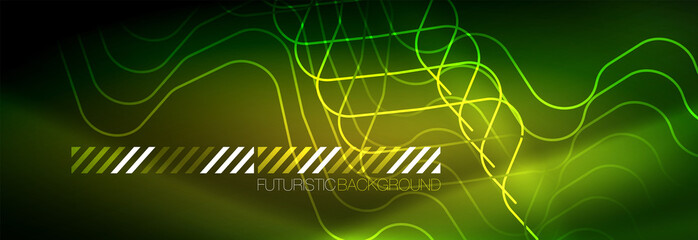 Shiny neon lights background, techno design, modern wallpaper for your project