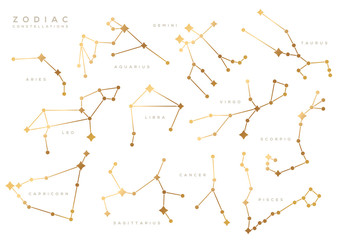 Zodiac constellations set © kotoffei