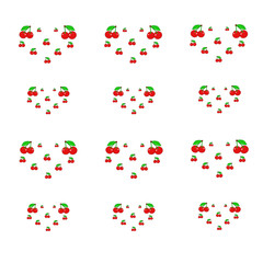 Pattern with cherries. - Illustration.