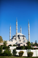 Fototapeta na wymiar Selimiye Mosque one of the fameous mosque of Sinan the Architect Edirne, Turkey.