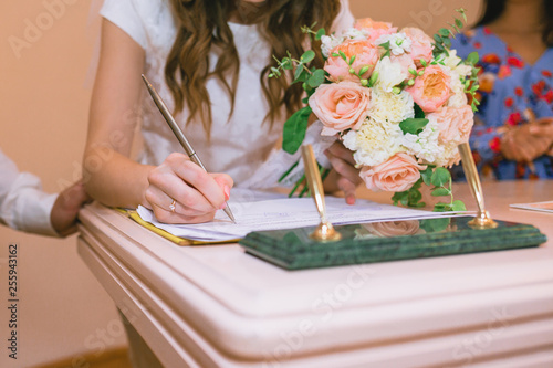The bride gives her consent to the marriage