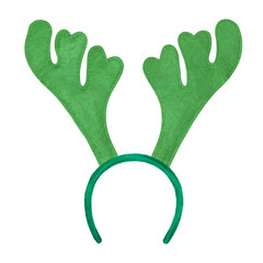 Toy antlers of a deer isolated on white background. Reindeer horns headband isolated on white background