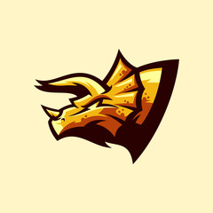 triceratops logo design © modal tampang