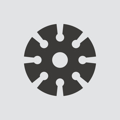 circular saw blades icon isolated of flat style. Vector illustration.