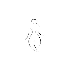 woman female shape vector line illustration