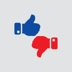 Dislike like icon isolated of flat style. Vector illustration.