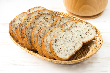 Bread on a plate. Dried bread. Crispy rusk