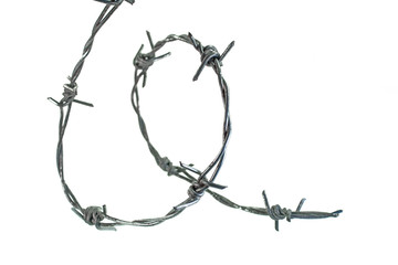 Barbed wire isolated on a white background