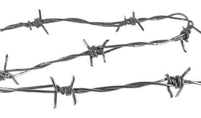 Barbed wire isolated on a white background