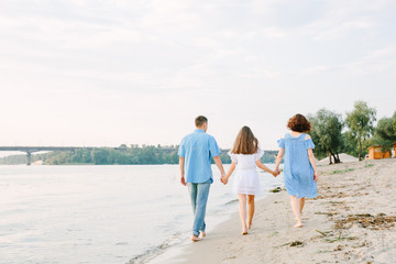 happy family on the beach