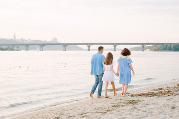 happy family on the beach