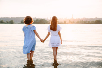 mother and daughter on the beach