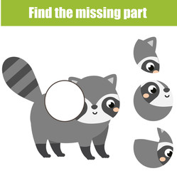 Puzzle for toddlers. Find the missing part of picture. Educational children game. animals theme.