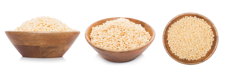 Bamboo wood bowl with organic granola cereal